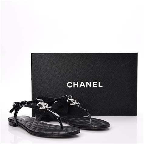 black chanel thong sandals